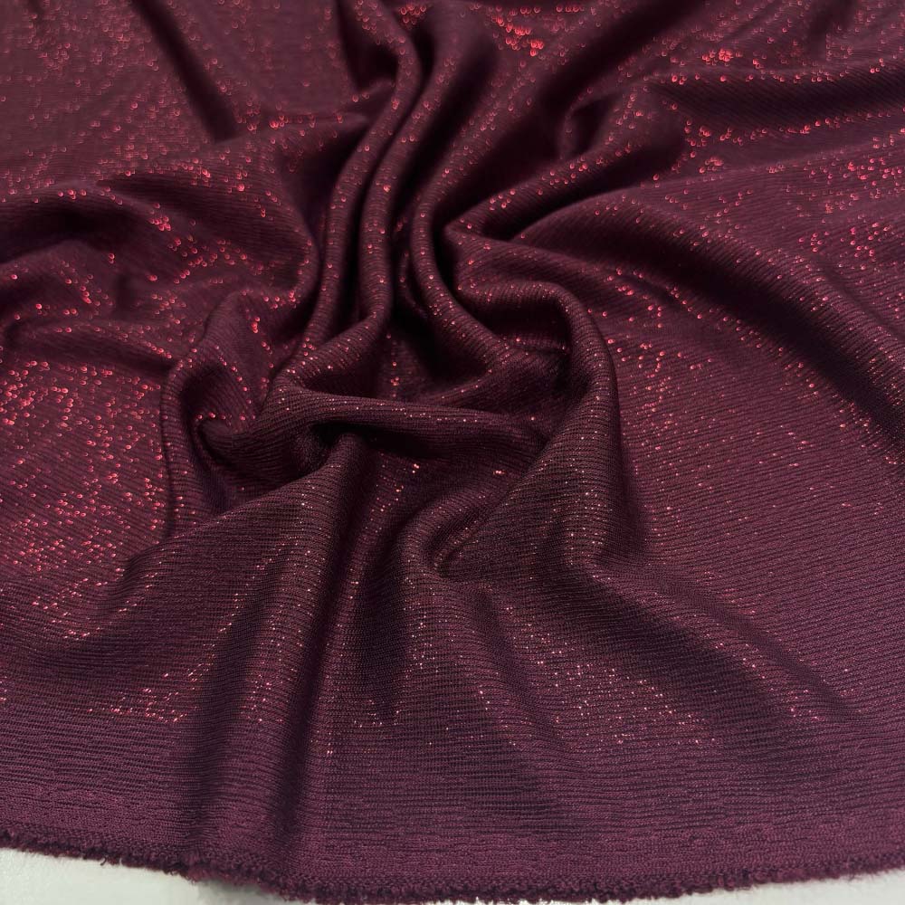 Simli Örme Kumaş Bordo Simli Örme Kumaş Bordo