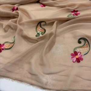 Nakışlı Şifon Kumaş Camel